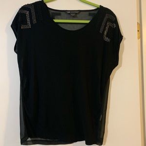 Armani Exchange Black Beaded Top